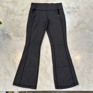lululemon Black heathered Dark Gray Flared Bottoms pants